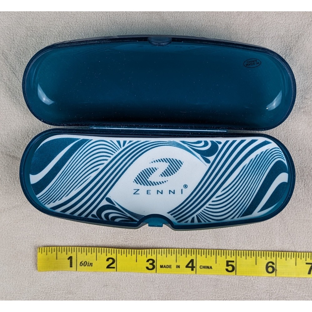 Zenni Optical Eyewear Eyeglasses Hard Plastic Case Teal Green